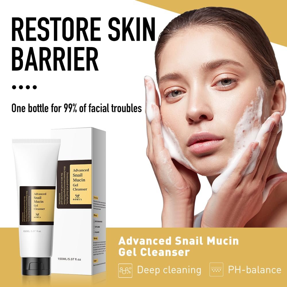 Korean Skincare Face Wash Hydrating Smoothing Facial Cleanser Advanced Snail Mucin Gel Cleanser - Image 4