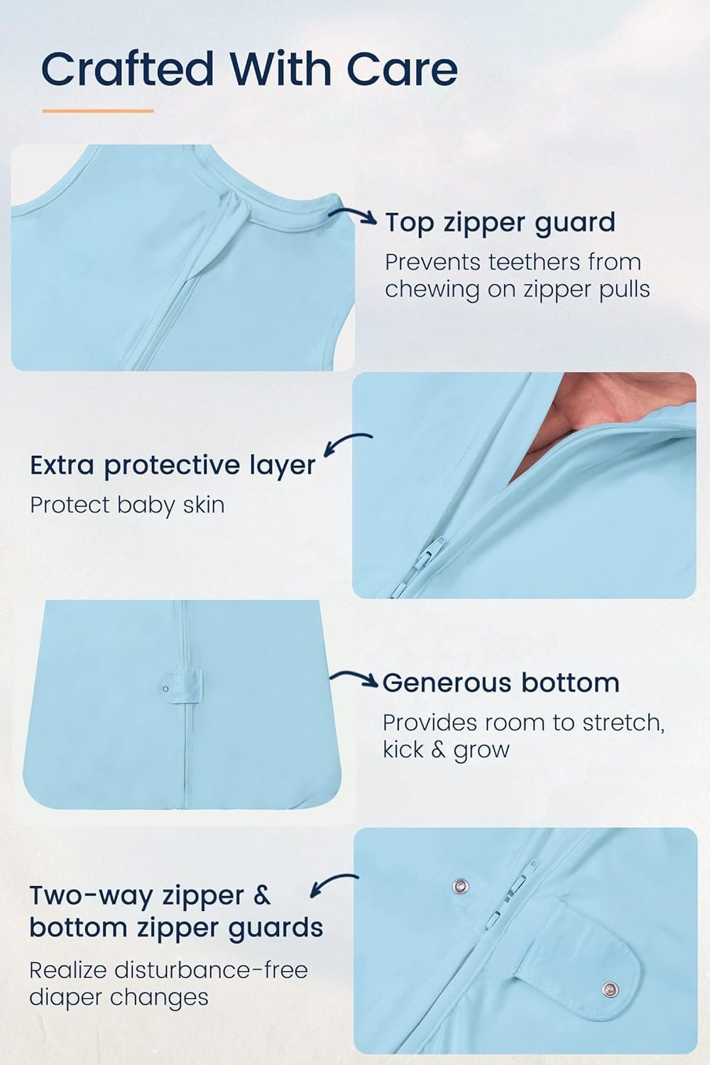 TotAha Dinoaurs Sleep Sack,0.5 TOG Light Sleeping Sacks, Buttery Soft Wearable Blanket Baby Sleep Bag with 2-way Zipper - Image 6