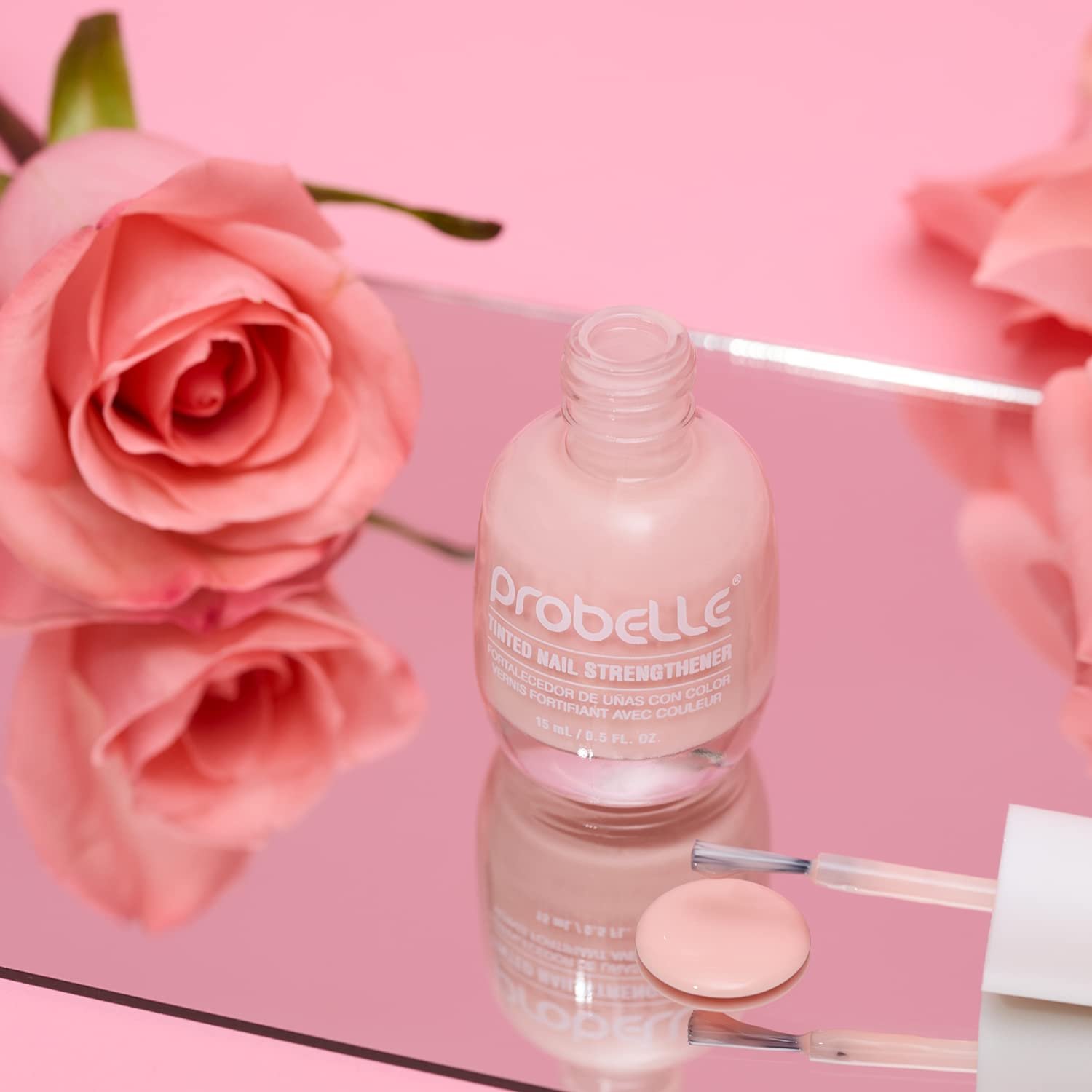 Probelle Tinted Nail Strengthener, Colored Nail Strengthening Treatment, Nail Growth and Repair, Stops Peeling, Splits, Chips, Cracks, and Strengthens Nails (0.5 Fl Oz (Pack of 1), Petal Pink) - Image 8