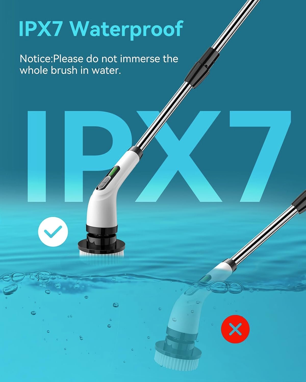 Electric Spin Scrubber for Cleaning Bathroom: Cordless Power Shower Scrubber - Electric Cleaning Brush for Tile Tub - Image 8