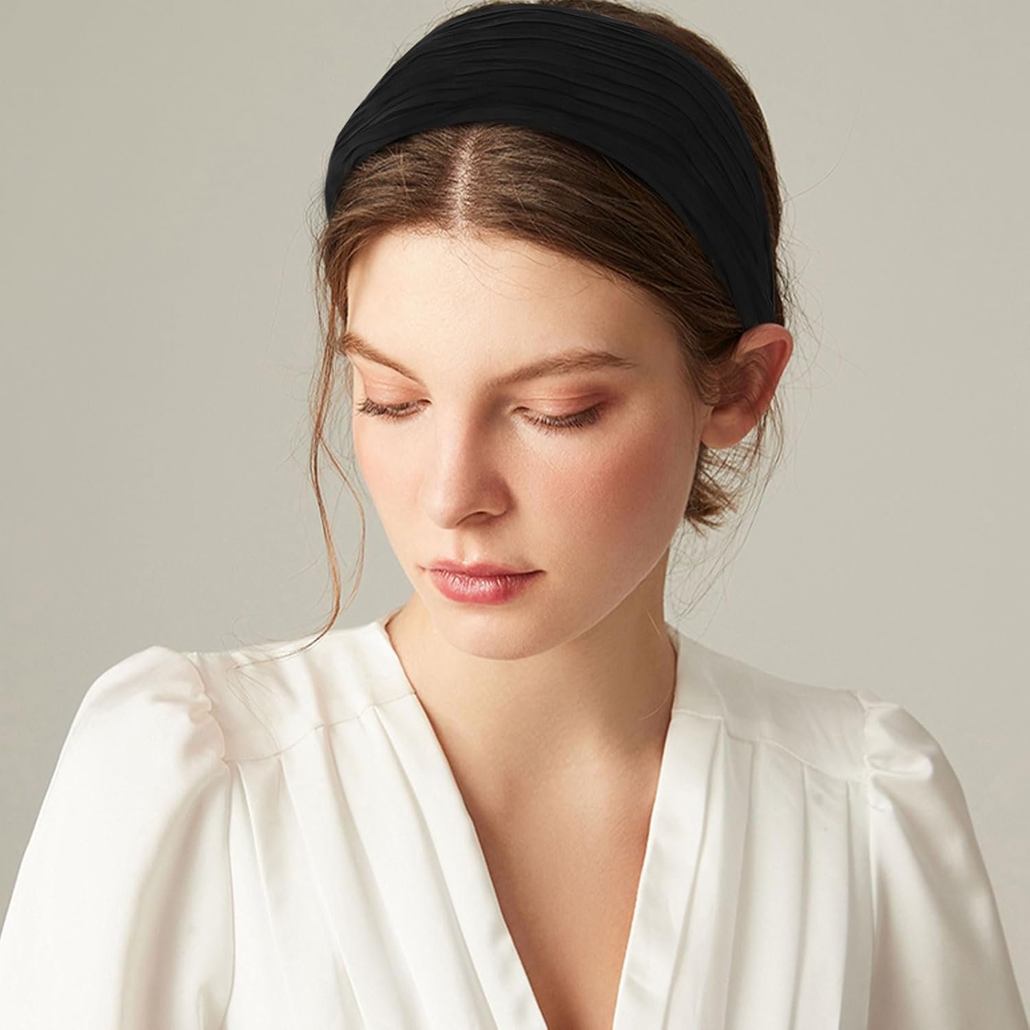 Black Wide Headband for Women, Boho Headbands Thick Headbands with Teeth, Large Head Bands for Women's Hair Turban Hairbands Hair Accessories for Women - Image 4