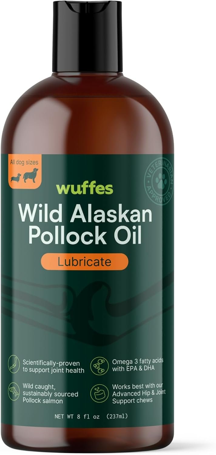Wuffes Wild Alaskan Pollock Oil for Dogs - Natural EPA & DHA Fatty Acids, Omega 3 for Canines, Supports Healthy Skin and Coat, Joint Nutrition, and Immune System - 100% Pure Fish Oil for Pets - 8 Oz - Image 2