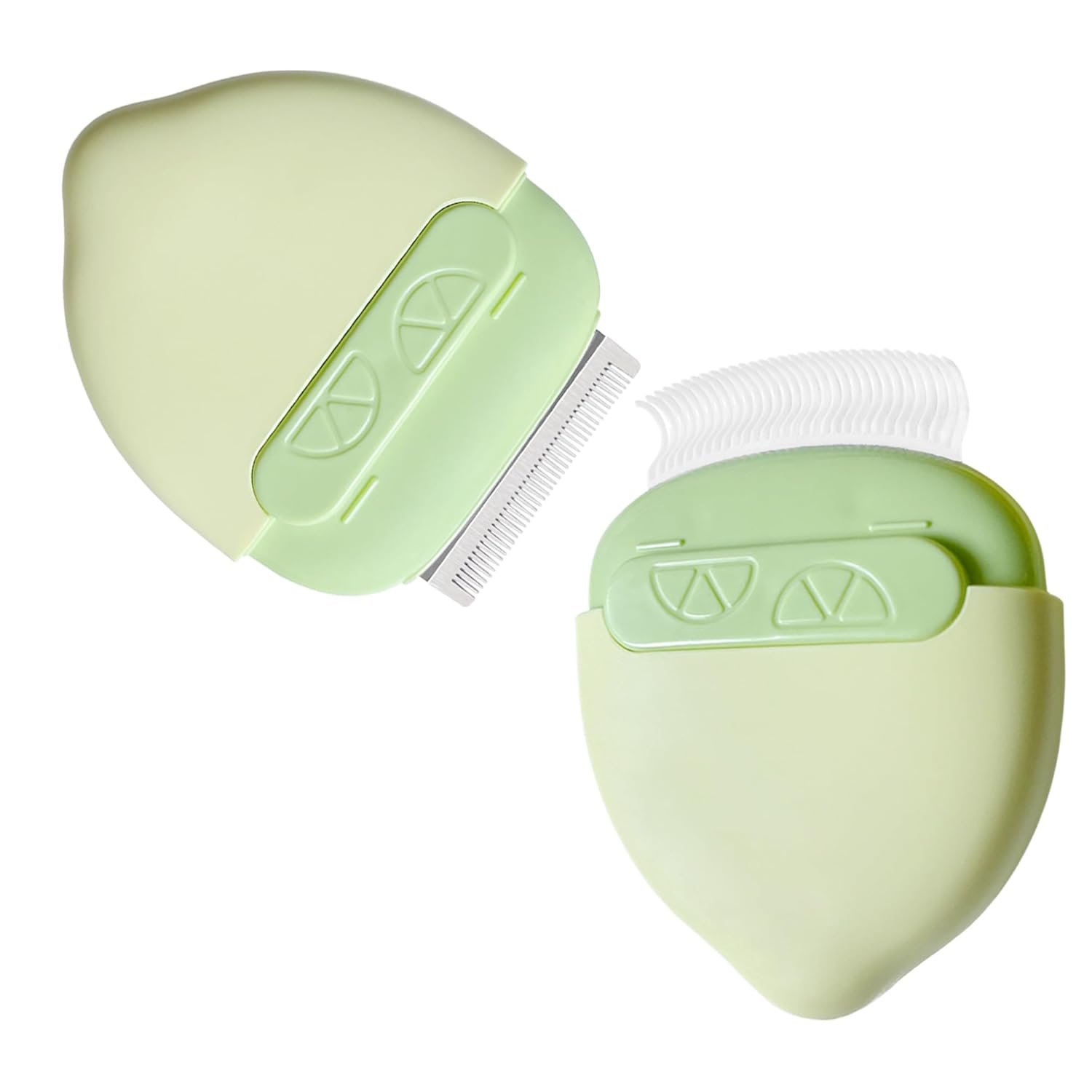 Portable Pet Hair Removal Comb 2-in-1 Dual-use Removing Floating Hair Massaging Comb Deshedding Matted Fur Loose Hair Remover Brush, Grooming Tool for Cats and Dogs (Yellow Green) - Image 2