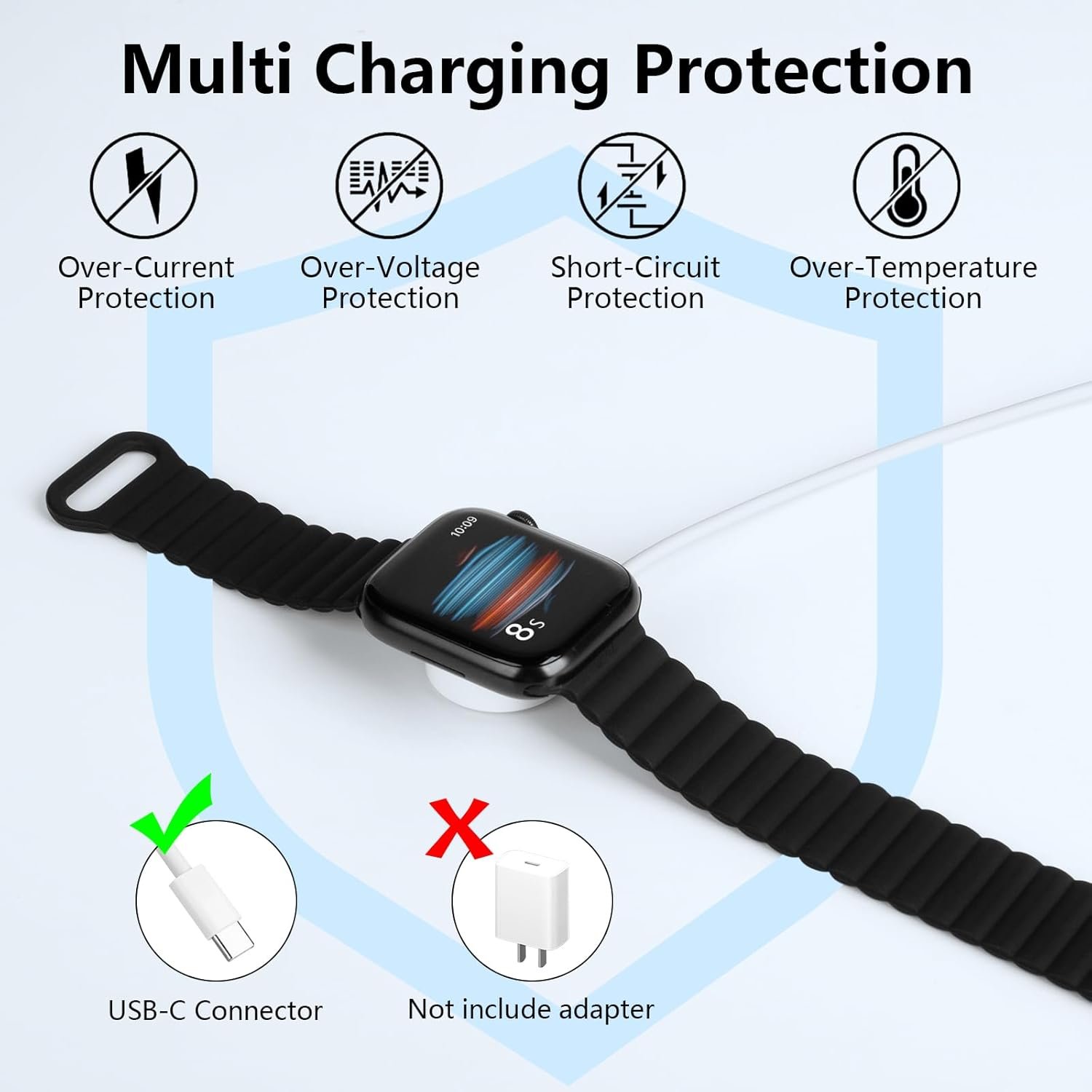 USB C Watch Charger Cable for Apple Watch, Magnetic iWatch Charger Fast Charging, Compatible with Apple Watch Series 9/8/7/Ultra/SE/6/5/4/3/2/1, Upgraded USB C Charger for iWatch (4.9ft/1.5M) - Image 6