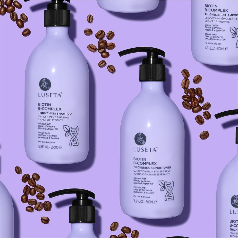 Luseta B-Complex Shampoo & Conditioner Set for Hair Growth and Strengthening, Routine shampoo and Conditioner for women hair loss, Biotin Shampoo and Conditioner for Thinning Hair All Types 2 x 16.9oz - Image 10