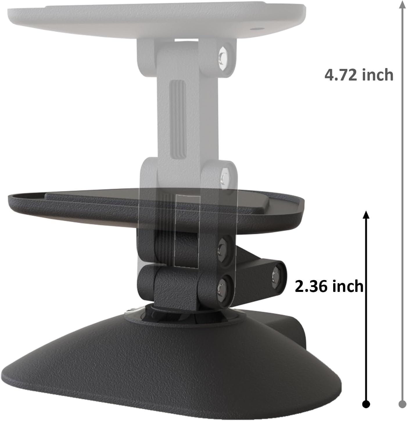 Stand for Echo Show 5 (3rd Gen), Adjustable Height Smart Speaker Stand Table Mount Bracket, Tilt and 280 Degree Swivel Magnetic Anti-Slip Base for Show 5 & Cell Phone (Black) - Image 6