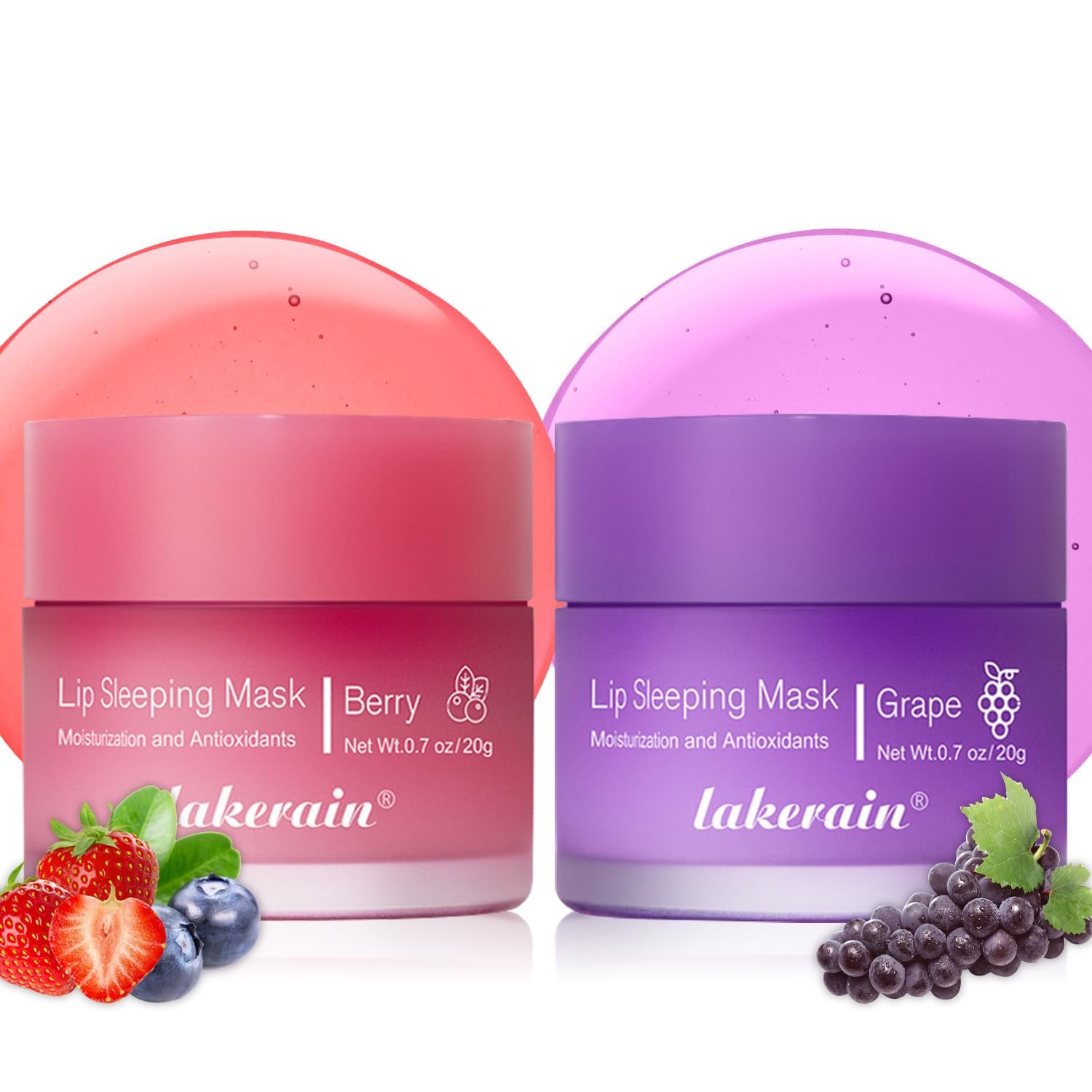 Lip Mask Overnight, Lip Sleeping Mask, lip Mask With Vitamin C, Antioxidants, Improves Dryness, Hydrating &Prevention Dry and Crack Lip Scrubs Exfoliator (berry&grape) - Image 2