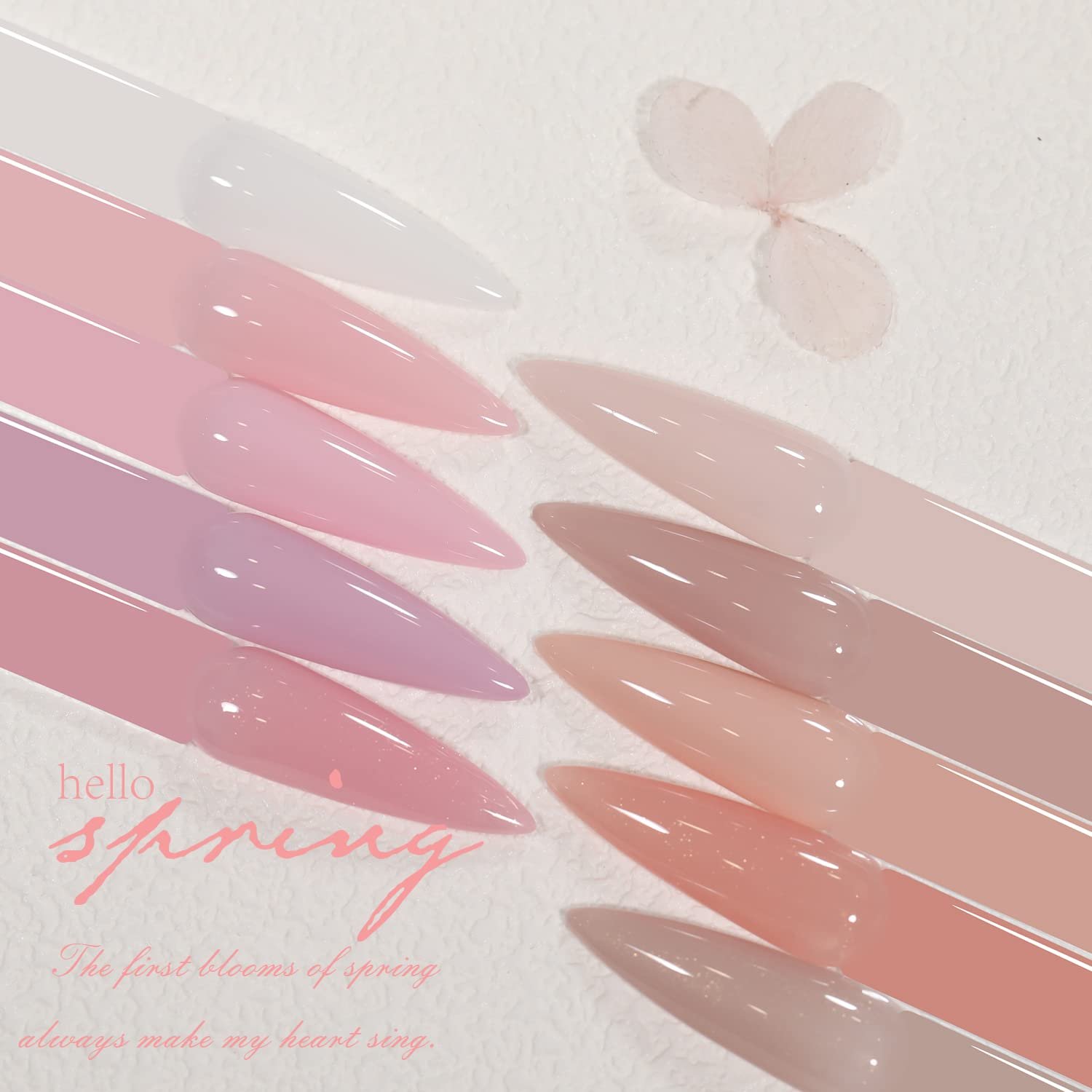 Jelly Pink Gel Nail Polish Set of 10 Colors Including Pink Purple Milky White Nude Gel Polish Kit UV LED Soak Off Nail Polish Home DIY Manicure Nail Salon Varnish - Image 7