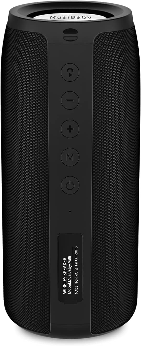 Bluetooth Speaker,MusiBaby M88 Speaker,Speakers Bluetooth Wireless,Dual Pairing, Bluetooth 5.0,Loud Stereo Sound,Booming Bass,30H Playtime for Home& Outdoor Party,Beach,Portable Speaker,Gifts(Black) - Image 2