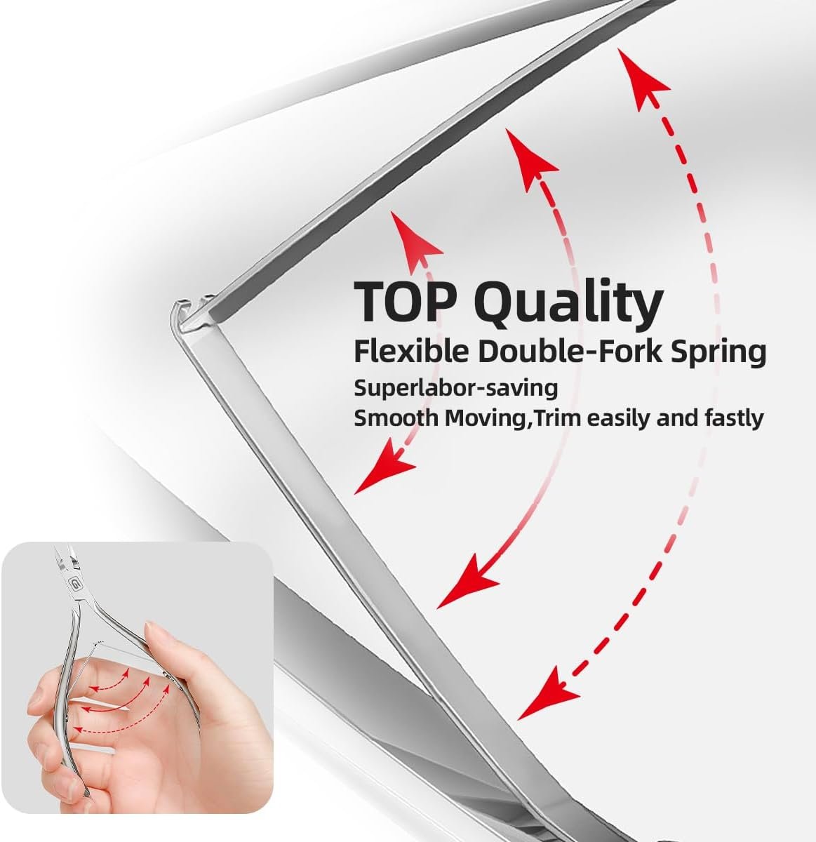 Cuticle Trimmer 3/4 Jaw Extremely Sharp Cuticle Nippers Scissors Stainless Steel Clippers Cutter Remover Pedicure Manicure Nail Tool, cuticle pusher, nail cuticle trimmer professional cuticle cutter - Image 4