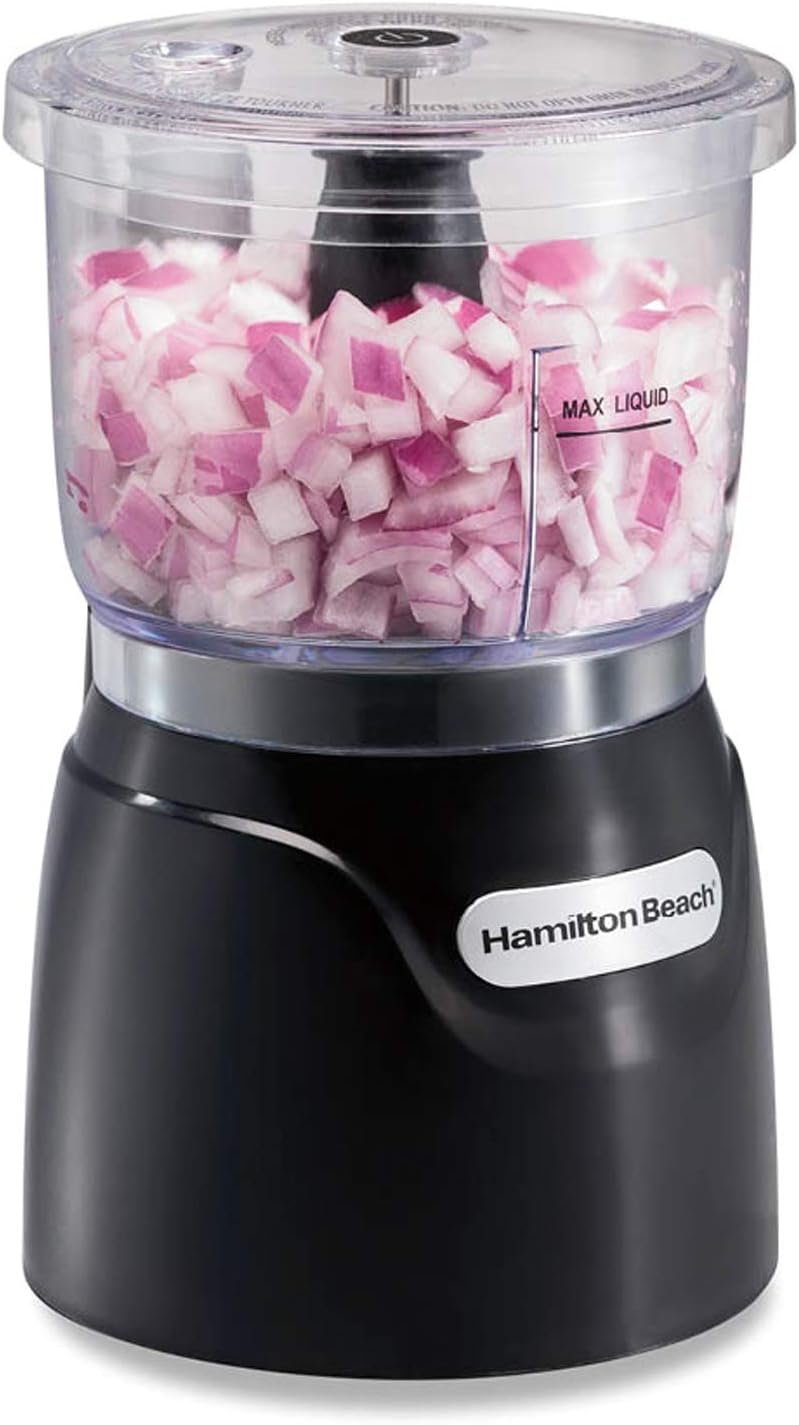 Hamilton Beach Electric Vegetable Chopper & Mini Food Processor, 3-Cup, 350 Watts, for Dicing, Mincing, and Puree, Black (72850) - Image 2