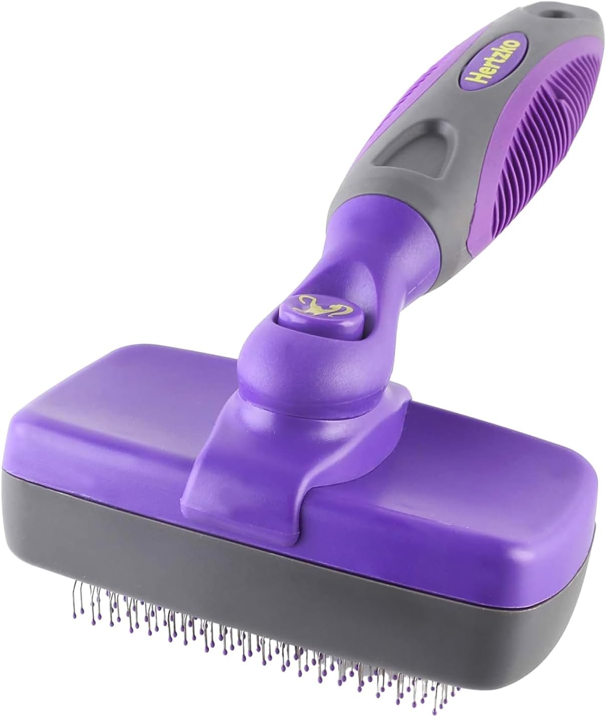 Hertzko Self-Cleaning Slicker Brush for Deshedding Long and Short-Haired Pets - Small Size Grooming Rake and Comb for Dogs and Cats - Image 2