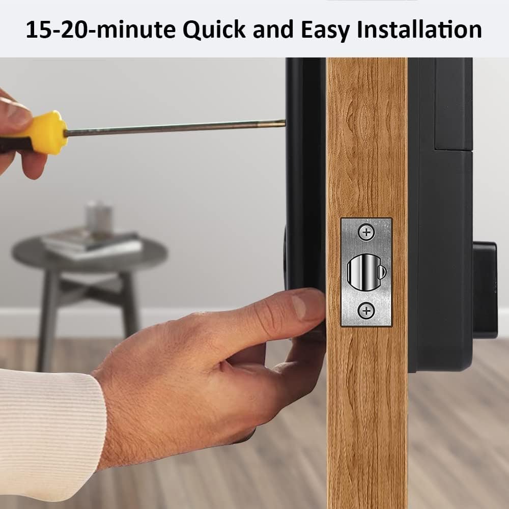 GOLDENKEY Fingerprint Door Lock, Electronic Deadbolt,Keyless Door Lock,Biometric Door Lock,Keypad Entry Door Lock,Passcode Code Door Lock Digital Door Lock - Image 7