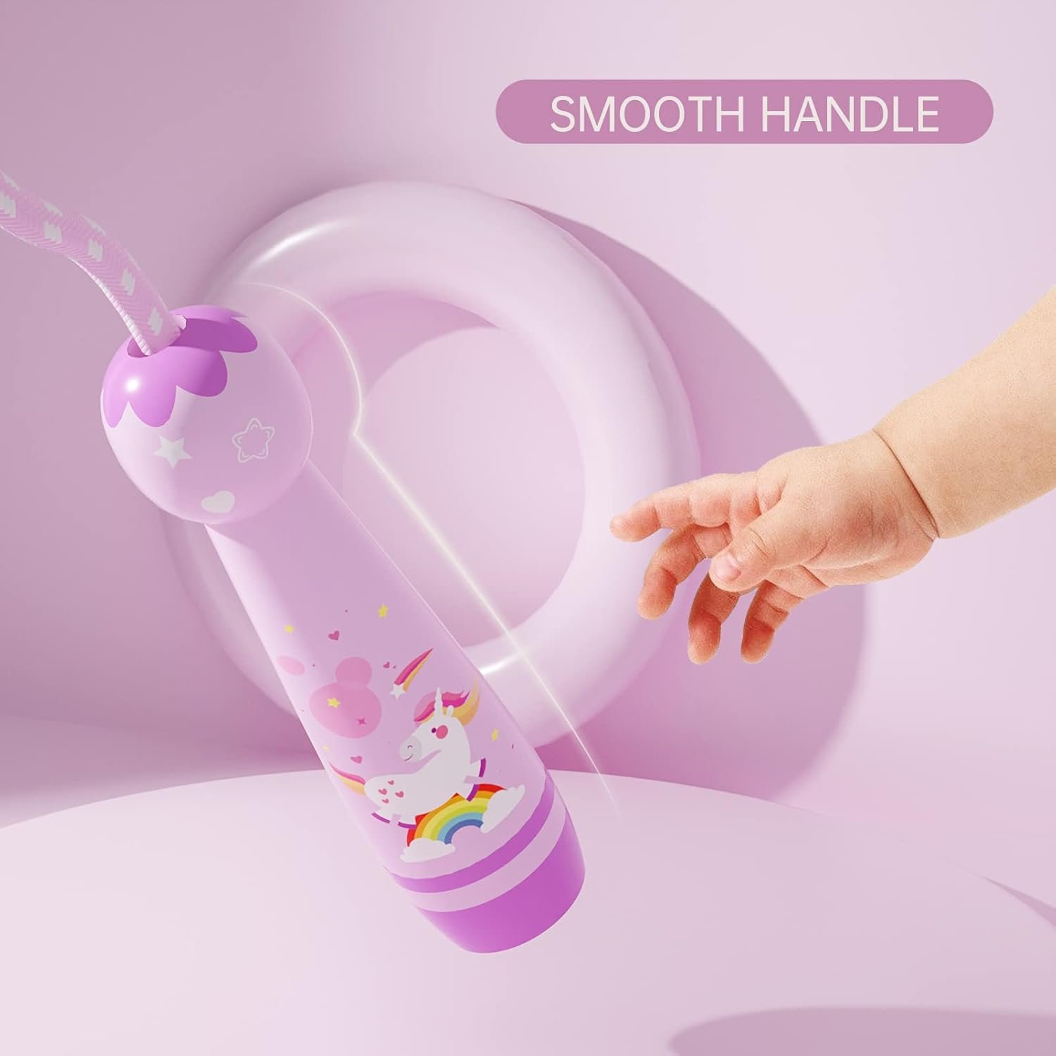 Jump Rope for Kids-Adjustable Cotton Braided Skipping Rope with Wooden Handle for Toddler Fitness Workout Exercise Outdoor Activity - Image 4