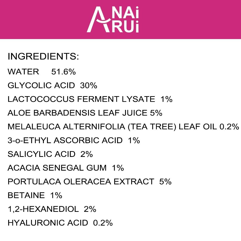 AHA BHA Face Peel Peeling Solution - Glycolic Acid 30% + Salicylic Acid 2% Face Exfoliator 1 Fl.oz - Image 4