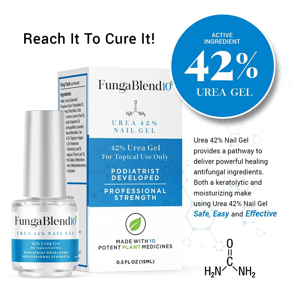 FungaBlend 10 - Urea 42% Nail Gel to Cure Fungus Faster - Delivers Antifungal Medication Directly to Fungus - Quick Results Topical Solution for Toe and Finger Nail Repair Treatment - Image 4