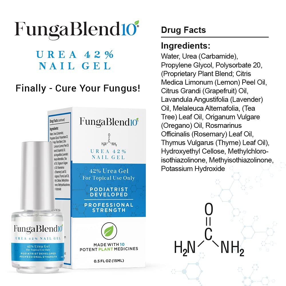 FungaBlend 10 - Urea 42% Nail Gel to Cure Fungus Faster - Delivers Antifungal Medication Directly to Fungus - Quick Results Topical Solution for Toe and Finger Nail Repair Treatment - Image 8