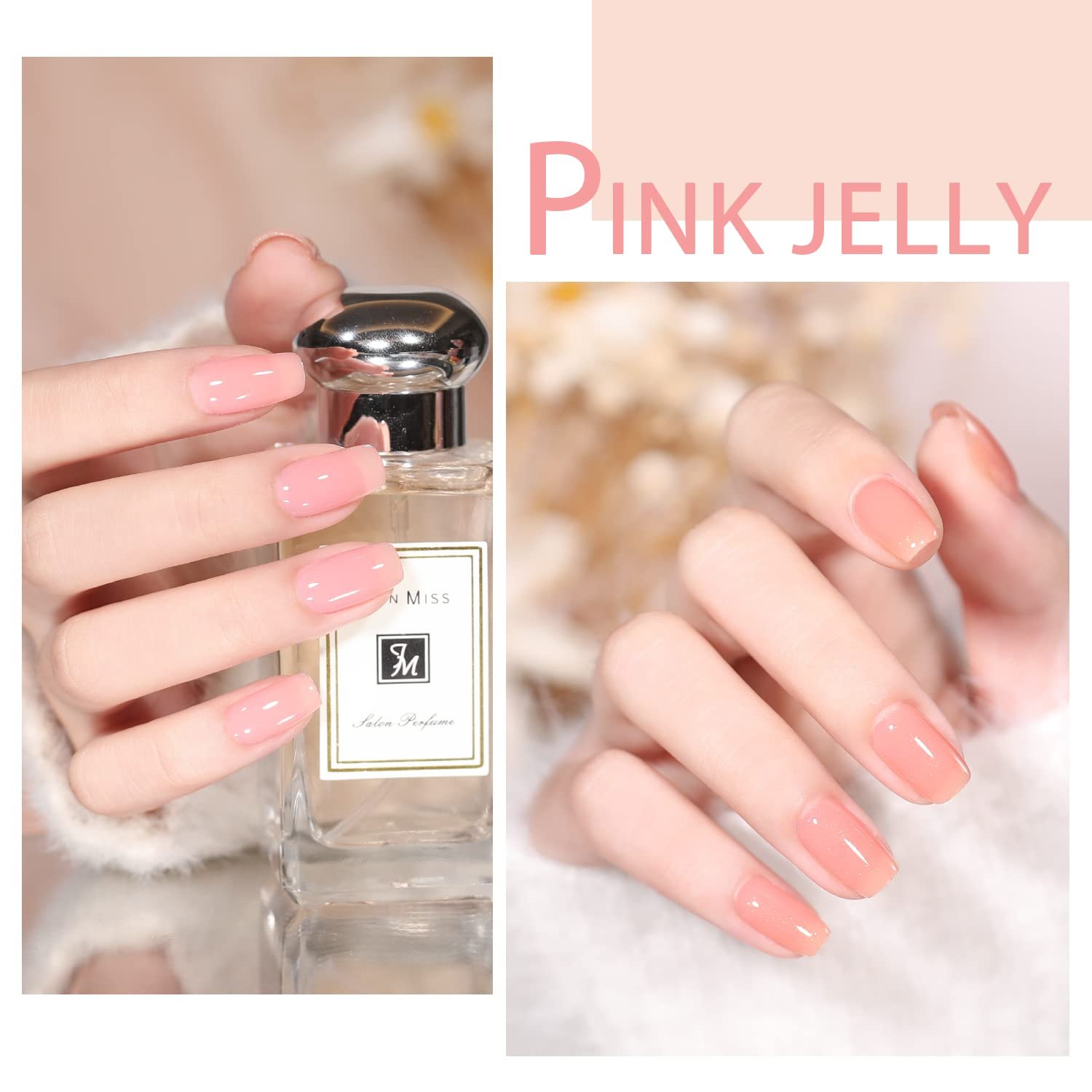 Jelly Pink Gel Nail Polish Set of 10 Colors Including Pink Purple Milky White Nude Gel Polish Kit UV LED Soak Off Nail Polish Home DIY Manicure Nail Salon Varnish - Image 5