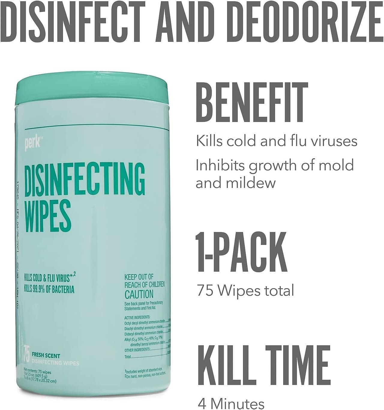 Perk Disinfecting Wipes 75ct - Image 5