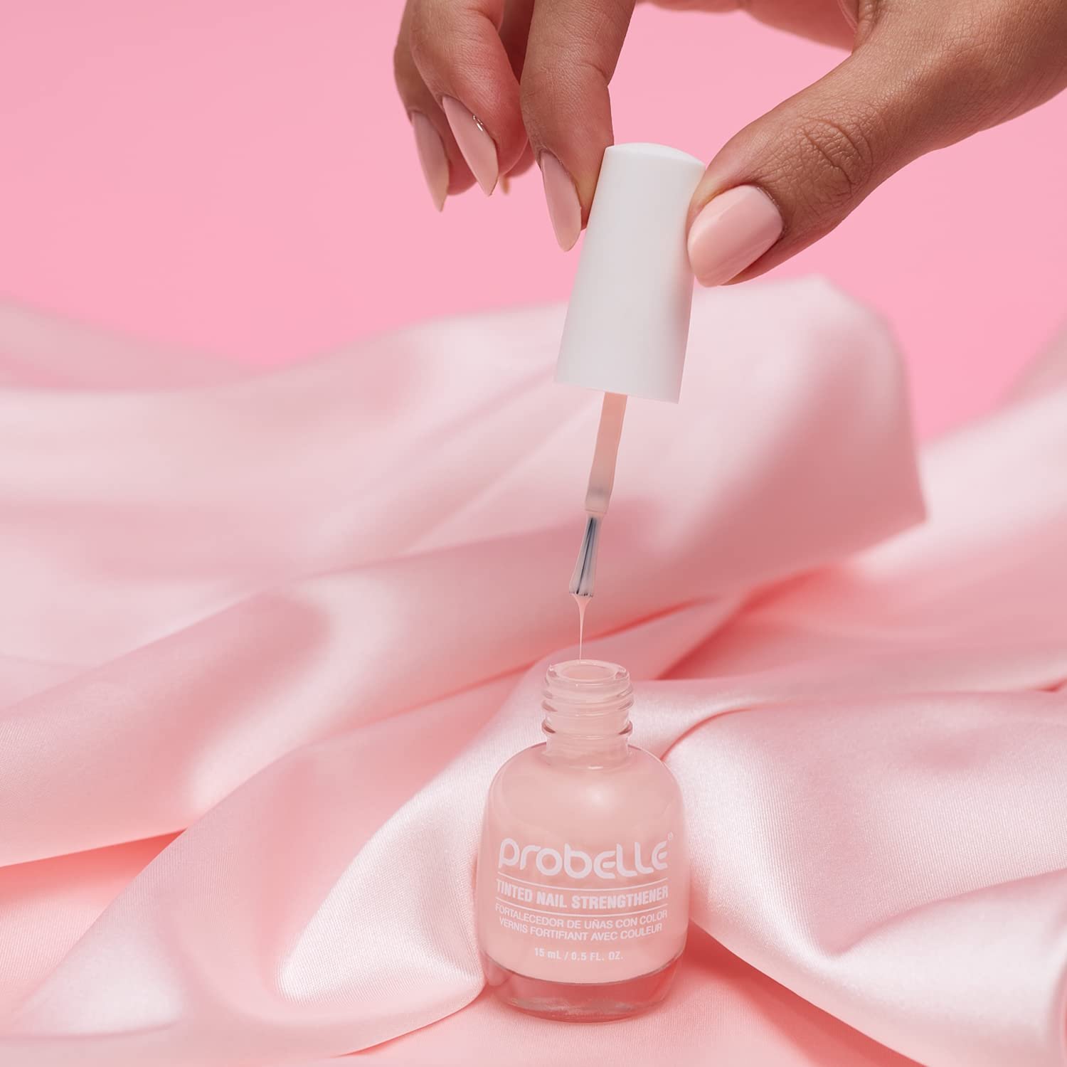 Probelle Tinted Nail Strengthener, Colored Nail Strengthening Treatment, Nail Growth and Repair, Stops Peeling, Splits, Chips, Cracks, and Strengthens Nails (0.5 Fl Oz (Pack of 1), Petal Pink) - Image 5