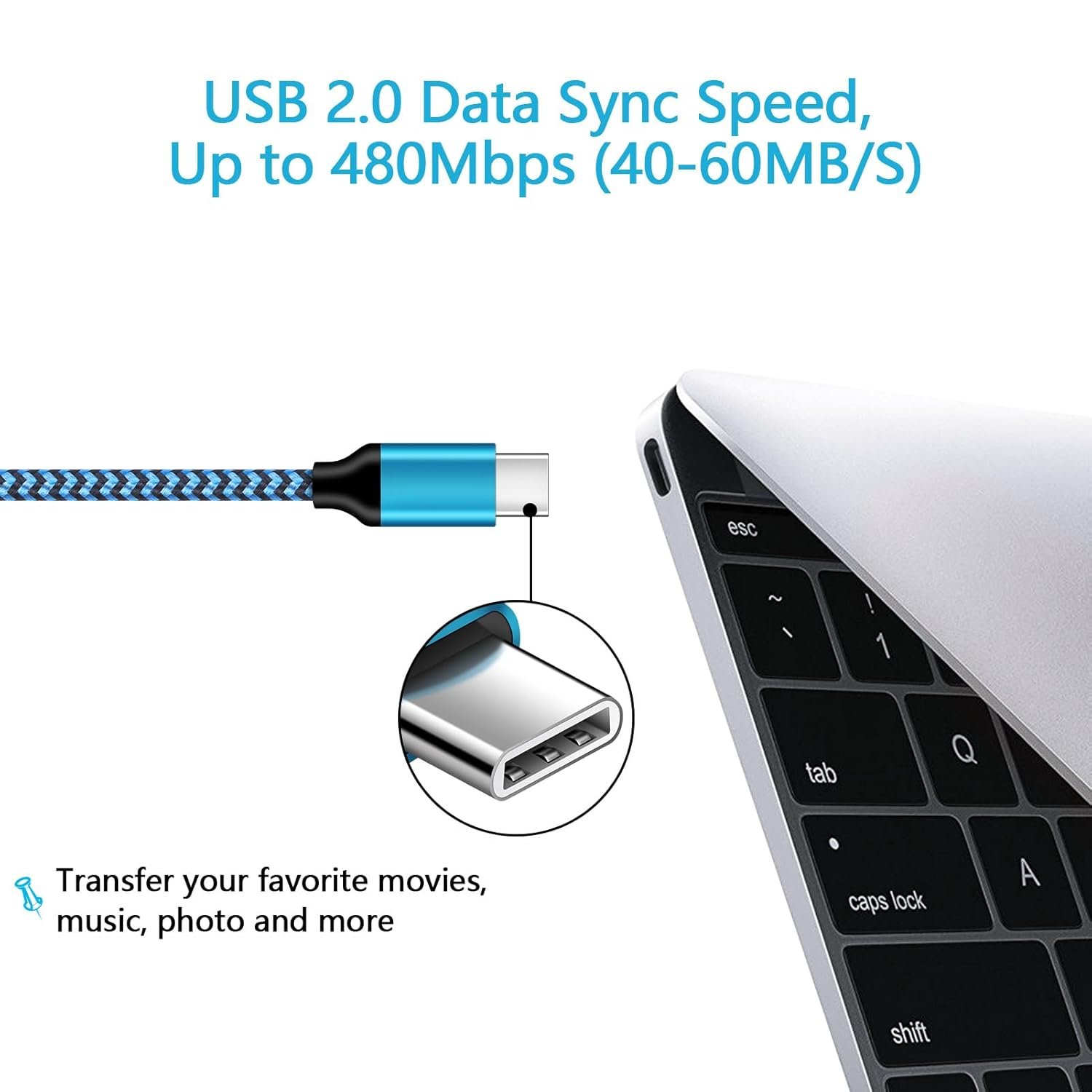 2Pack 6ft Fast Charging Cable for iPhone 16, 16 Pro Max, 16 Pro, 16 Plus, 15, 15 Pro Max Plus, Samsung Galaxy S24 Ultra Plus S23 S22 S21+ S20 FE 5G S10, USB A to Type C Cord Phone Charger - Image 5