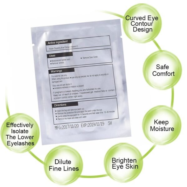 110 Pairs Eyelash Extension Gel Patches Kit, Lash Extension Lint Free Under Hydrogel Eye Mask Pads Beauty Tool with Transparent Cosmetic Bag - Image 6