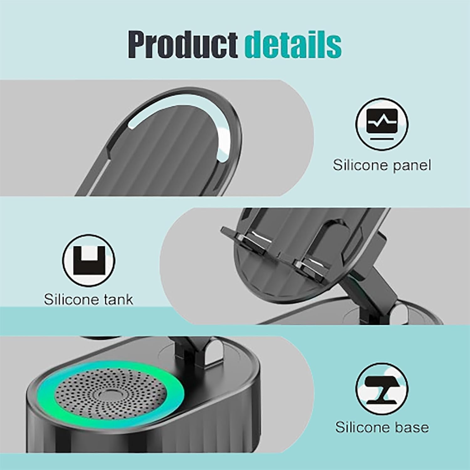 Wireless Induction Audio Bluetooth Speaker, 5-in-1 Bluetooth Audio Power Bank Bracket Induction Bracket Speaker 360°Rotating Folding Lifting Charging Treasure Holder, Gifts for Men Women (Black) - Image 7