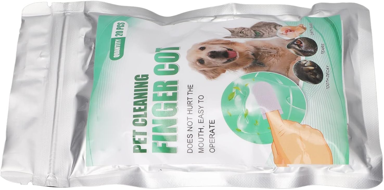 HEEPDD 20Pcs Dog Dental Wipes, Dog Teeth Cleaning Finger Wipes for Dogs Cats, Freshen Breath, Reduce Plaque Tartar, No Brushing - Image 9