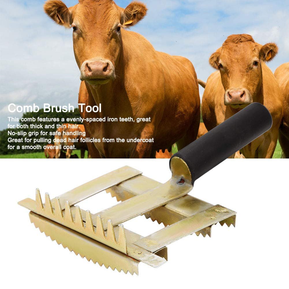 Deshedding Brush, Dematting Comb for Pet Shedding - Sturdy and Durable Grooming Tool for Cattle, Cow, Bull Hair - Hair Removal Rake with Ergonomic Handle - Wide Applications - Image 3