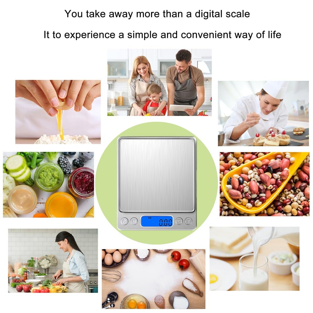Food Scale Digital Kitchen Scale for Food Ounces and Grams, Small Pocket Scale for Weight, Cooking, Coffee, Jewelry, Baking, 3000g, 0.1g/0.01oz Precision (2 Trays) - Image 7