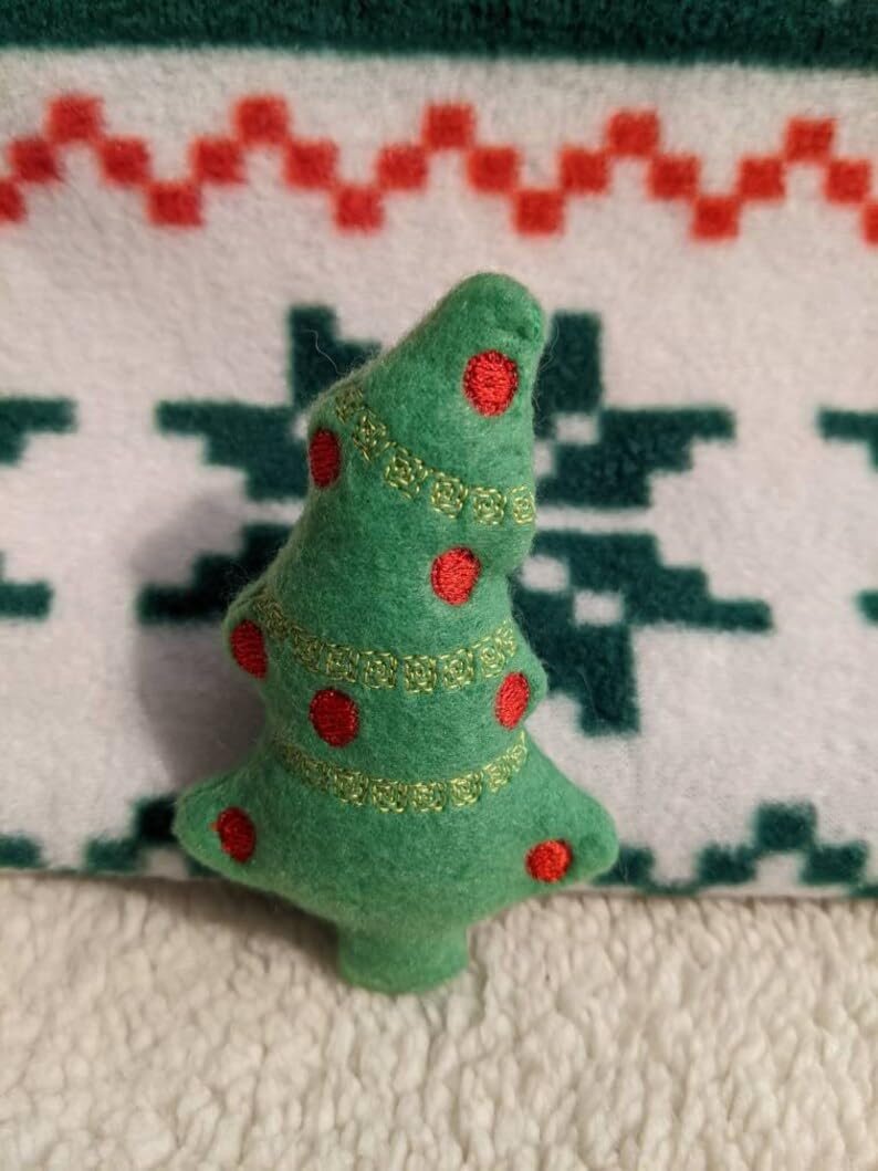 Yule Tree Christmas Winter Holiday Kawaii Mint Stuffed Fleece Hedgehog Rat Guinea Pig Degus Chinchilla Enrichment Toy Small Animal Photo Prop Cage Buddy Mint Stick Alternative - Image 3