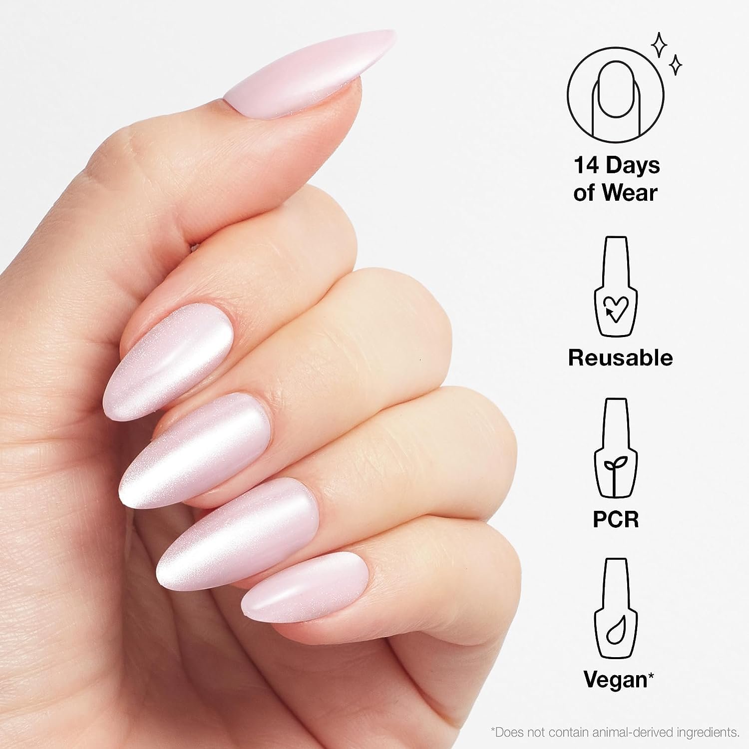 Bundle of OPI xPress/ON Press On Nails, With Nail Glue, Long Baby Pink Velvet Almond Shape Nails, Editor in Chic + OPI Nail Envy, Nail Strengthening Treatment, Vegan Formula, 0.5 fl oz - Image 4