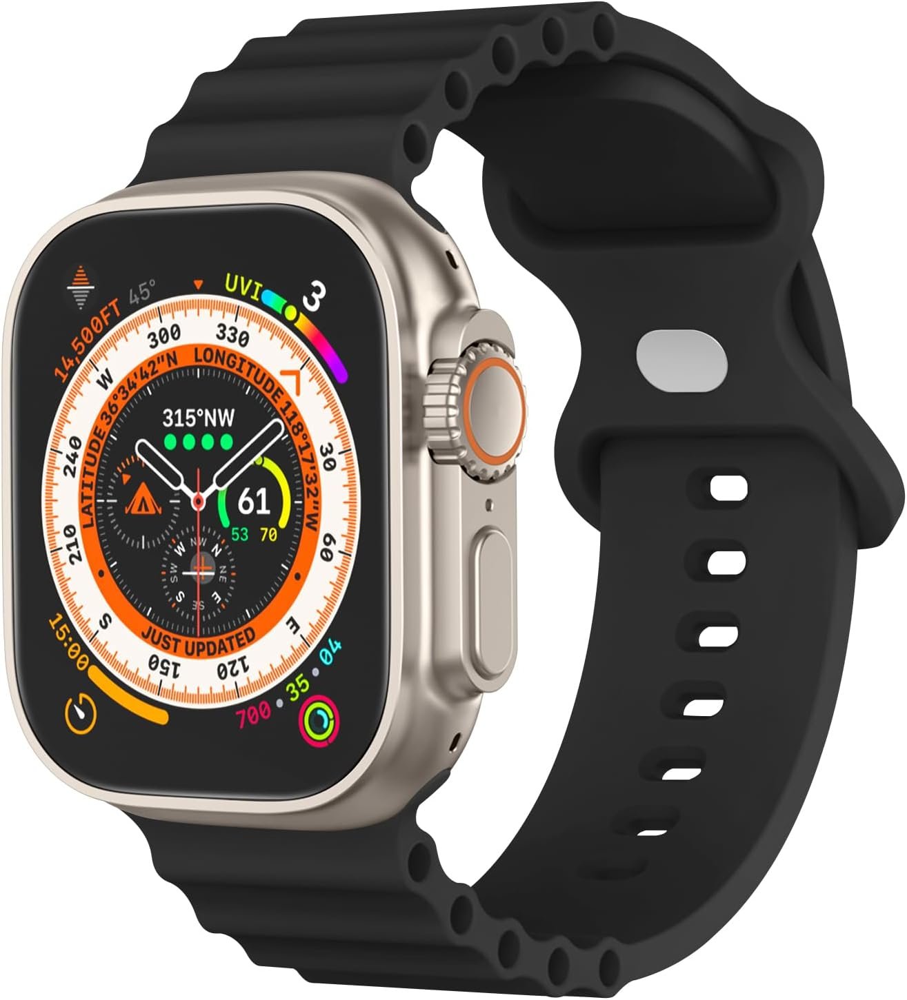 Silicone Ocean Bands Compatible with Apple Watch Band Ultra 49mm 45mm 44mm 41mm 38mm 40mm 42mm for Women Men, Sport Ocean Loop Wristband for iWatch Ultra 2/Ultra SE2/SE Series 109 8 7 6 5 4 3 2 1 - Image 2