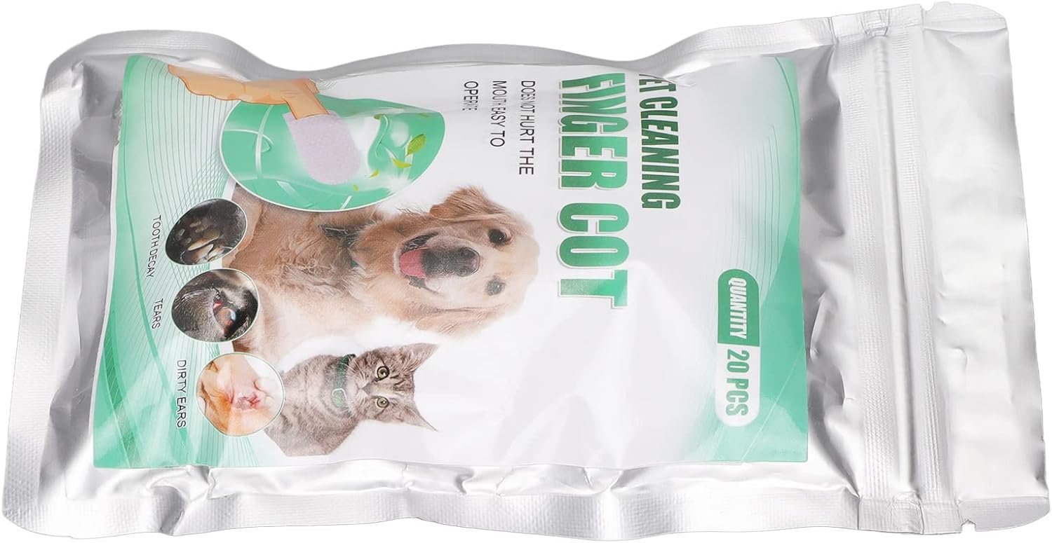 HEEPDD 20Pcs Dog Dental Wipes, Dog Teeth Cleaning Finger Wipes for Dogs Cats, Freshen Breath, Reduce Plaque Tartar, No Brushing - Image 10