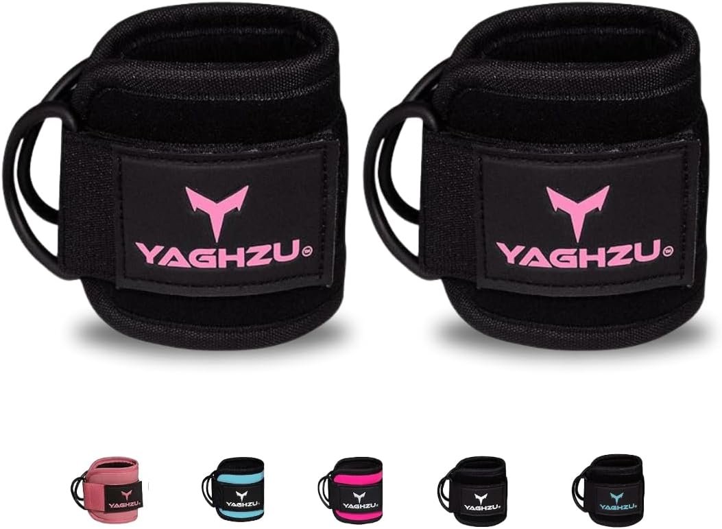 Ankle Straps for Cable Machines Women - Adjustable Gym Ankle Strap for Cable Machine, Neoprene Padded Cable Straps, Durable Leg Strap with Cable Cuff, Glute Kickback Ankle Strap with D Rings - Image 2