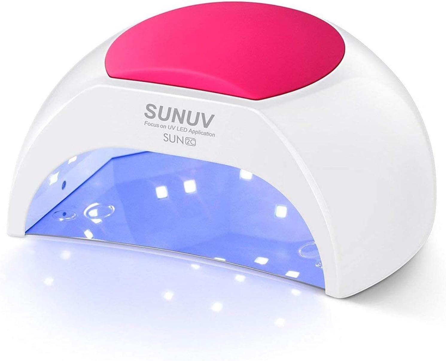 SUNUV SUN2C 48W UV Light for Nails,UV LED Nail Lamp with 4 Timer Settings,LED Nail Light Compatible with All Gel Types, Quick Drying Nail Dryer Pink - Image 2