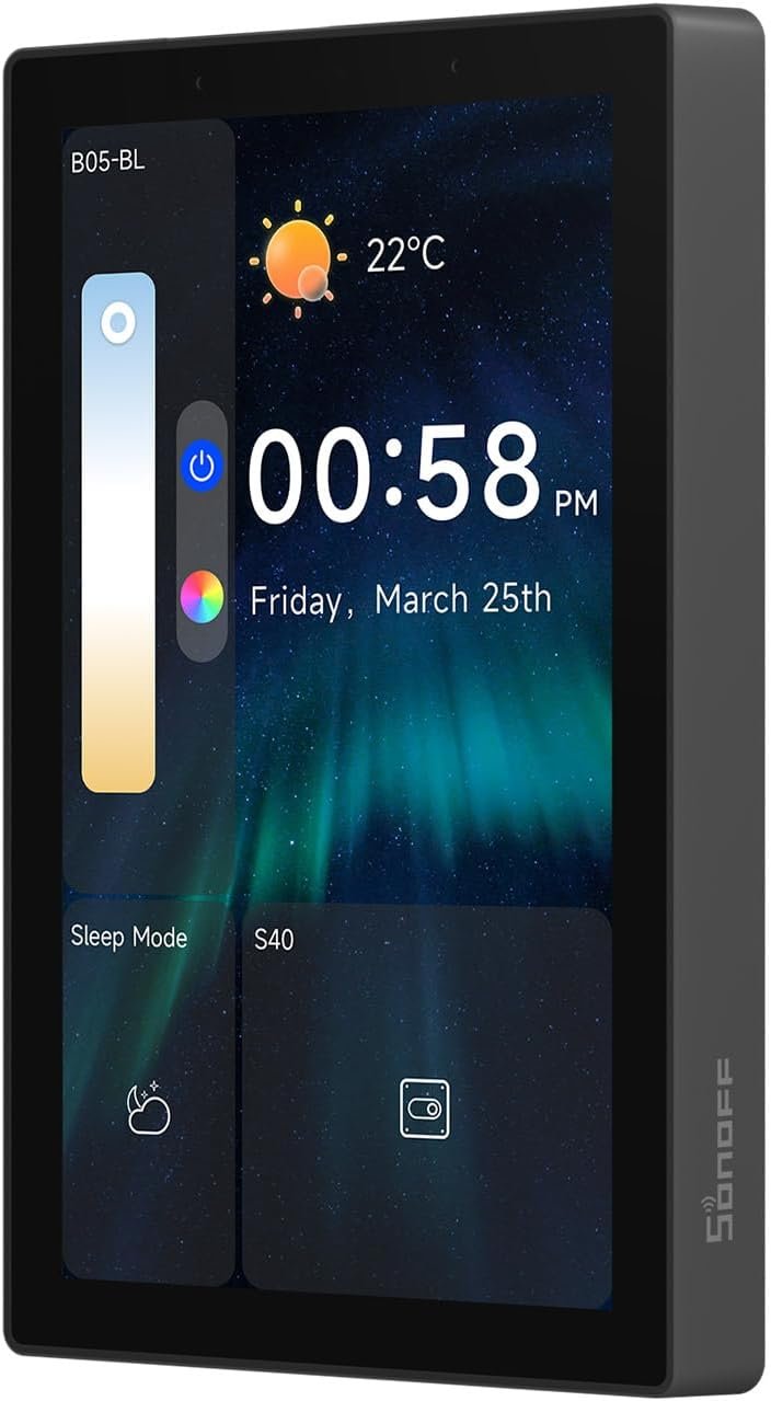 SONOFF NSPanel Pro 120 Smart Home Control Panel, Integrate Zigbee Gateway with Home Security, 4.7-inch large display with Monitoring energy use, Viewing cameras, Thermostat, Browsing the web(Black) - Image 2