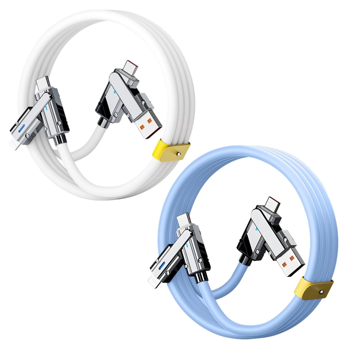 SWLIFL 2 Pack USB C to USB C Cable 3.3ft Chubby Silicone 4 in 1 USB C Charging Cable-Fast Charger-USB C Data Transfer Cable,480Mbps for Phone16 15 14 13 12 Pad Mac,Samsung S24 S23 S22 S21 - Image 8