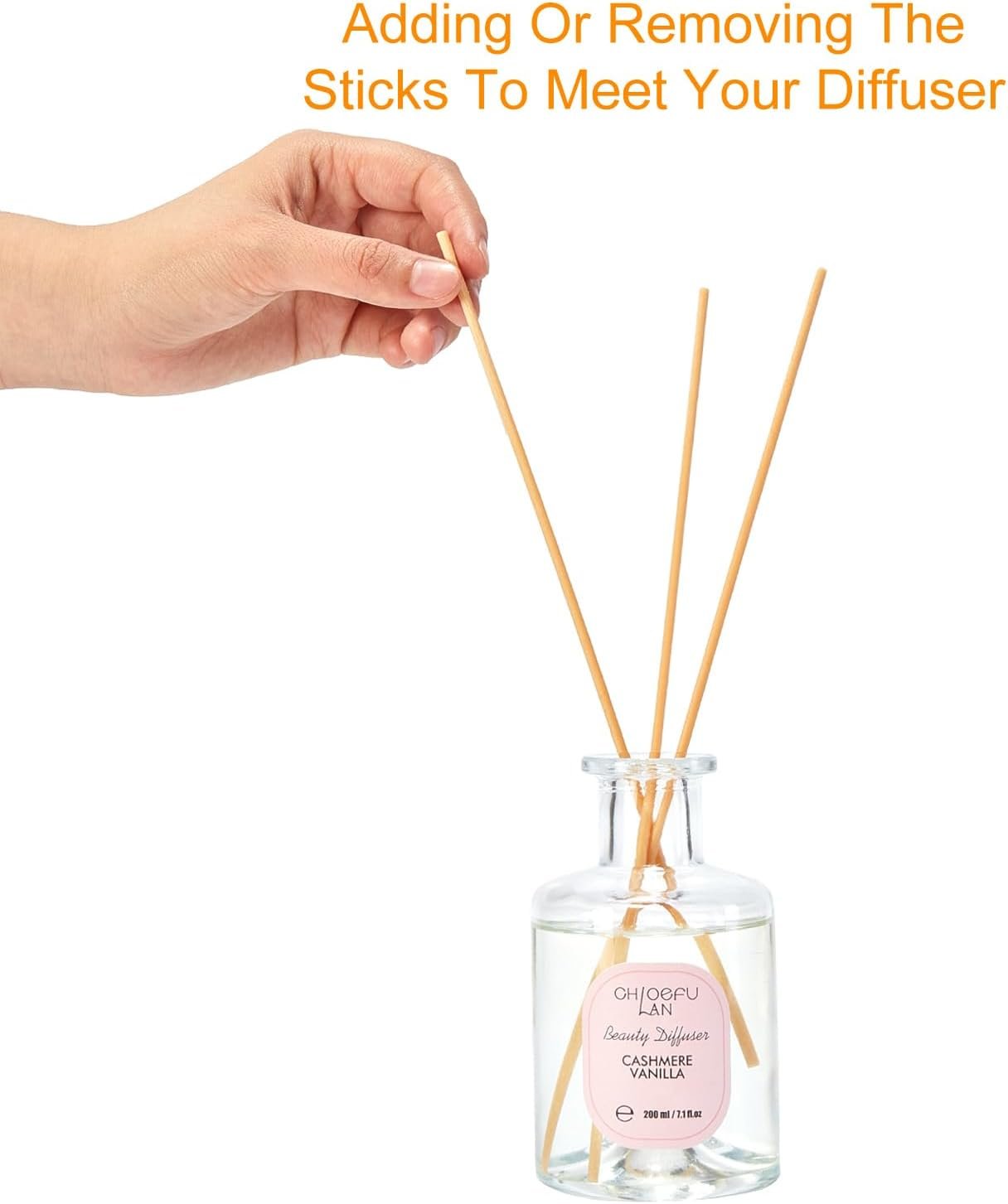 Chloefu Lan Reéd Diffuser Set 6.7oz (200ml) with 9 Sticks, Jasmine Blossom Scent Diffusers for Home, Flowers Reéd Diffuser Sticks, Scentsy Home Fragrance, Scented Oils, Home & Bathroom Décor - Image 3