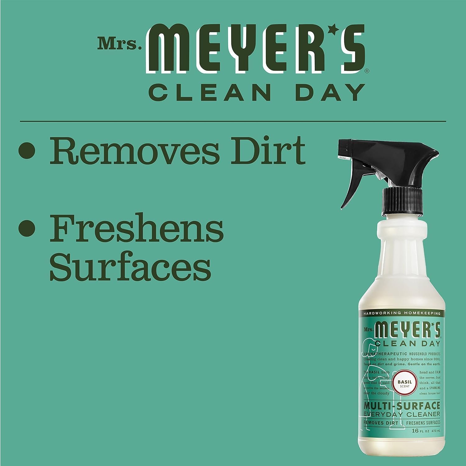 MRS. MEYER'S CLEAN DAY Multi-Surface Everyday Cleaner Basil 16 fl oz, (Pack of 15) - Image 5