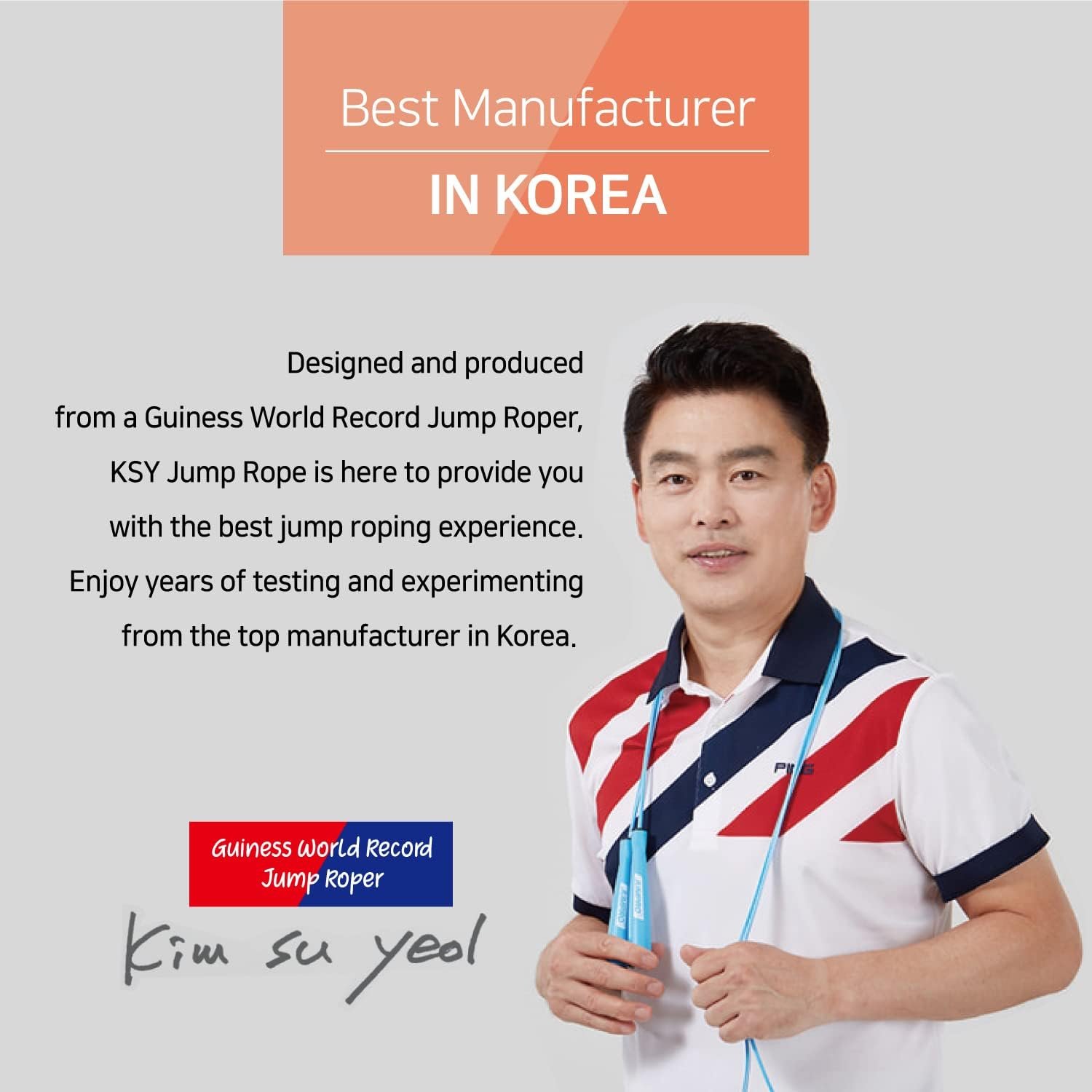 Skipping Jump Rope for Fitness Workout - Light Weight, Adjustable, Tangle Free, Excellent line control for Cardio Boxing, CrossFit, Training Exercise All Ages and Gender ( Special Luxury, KA-220, Made in Korea) - Image 10