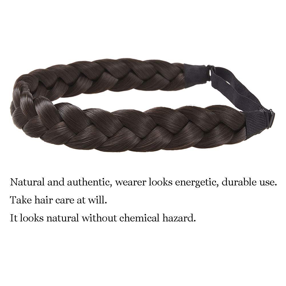 TOECWEGR Braid headband 3 Strands Synthetic Braided Hair Headbands Stretch Plaited Hair Headbands Hairpiece Fashion Girl Costume Hair Accessories - Image 5