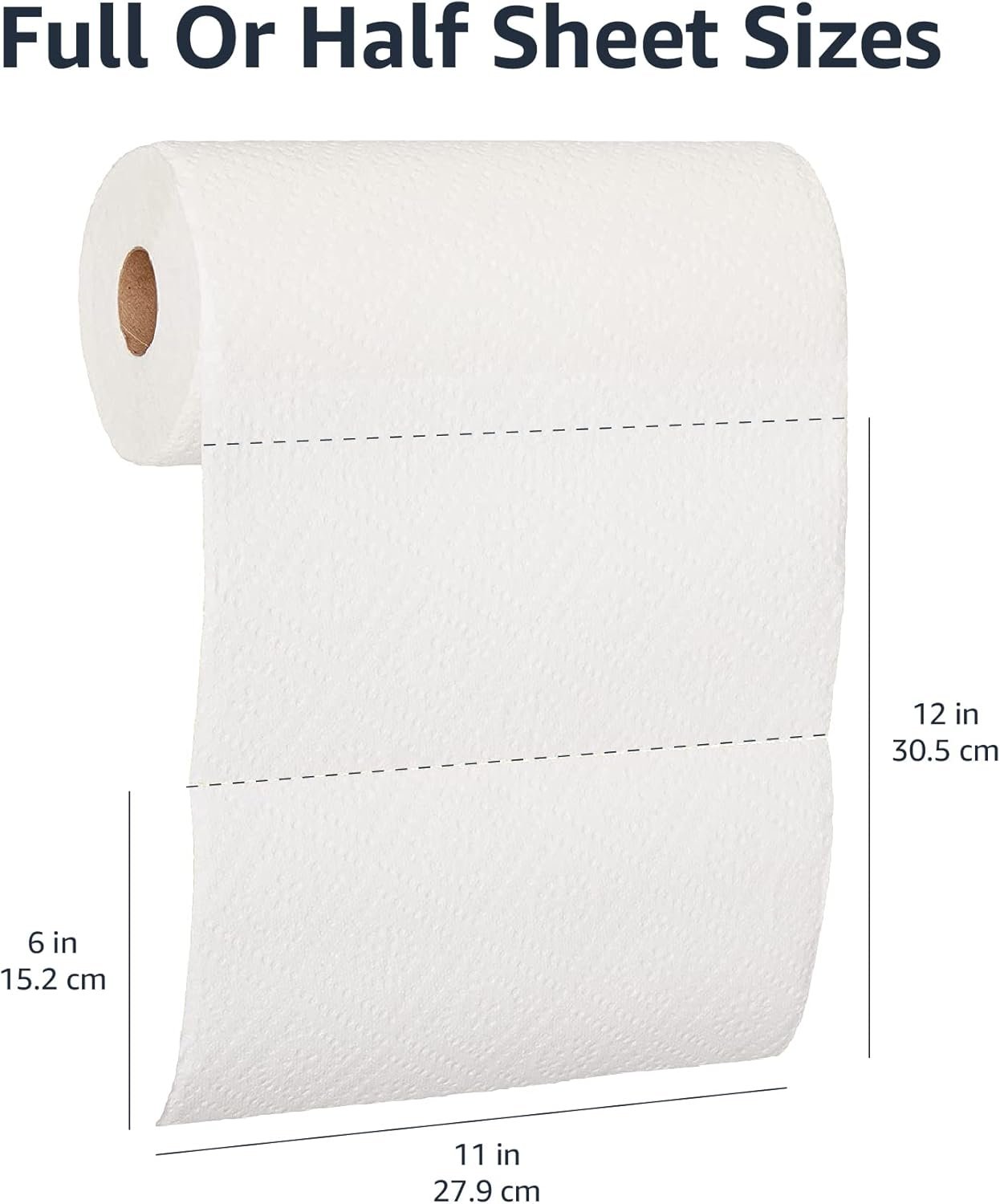 AmazonCommercial 2-Ply White Adapt-a-Size Kitchen Paper Towels (SOFI-056) | Bulk | Adapt-a-size | Individually Wrapped | FSC Certified |140 Towels per Roll (30 Rolls)(11 x 6 Sheet) - Image 7