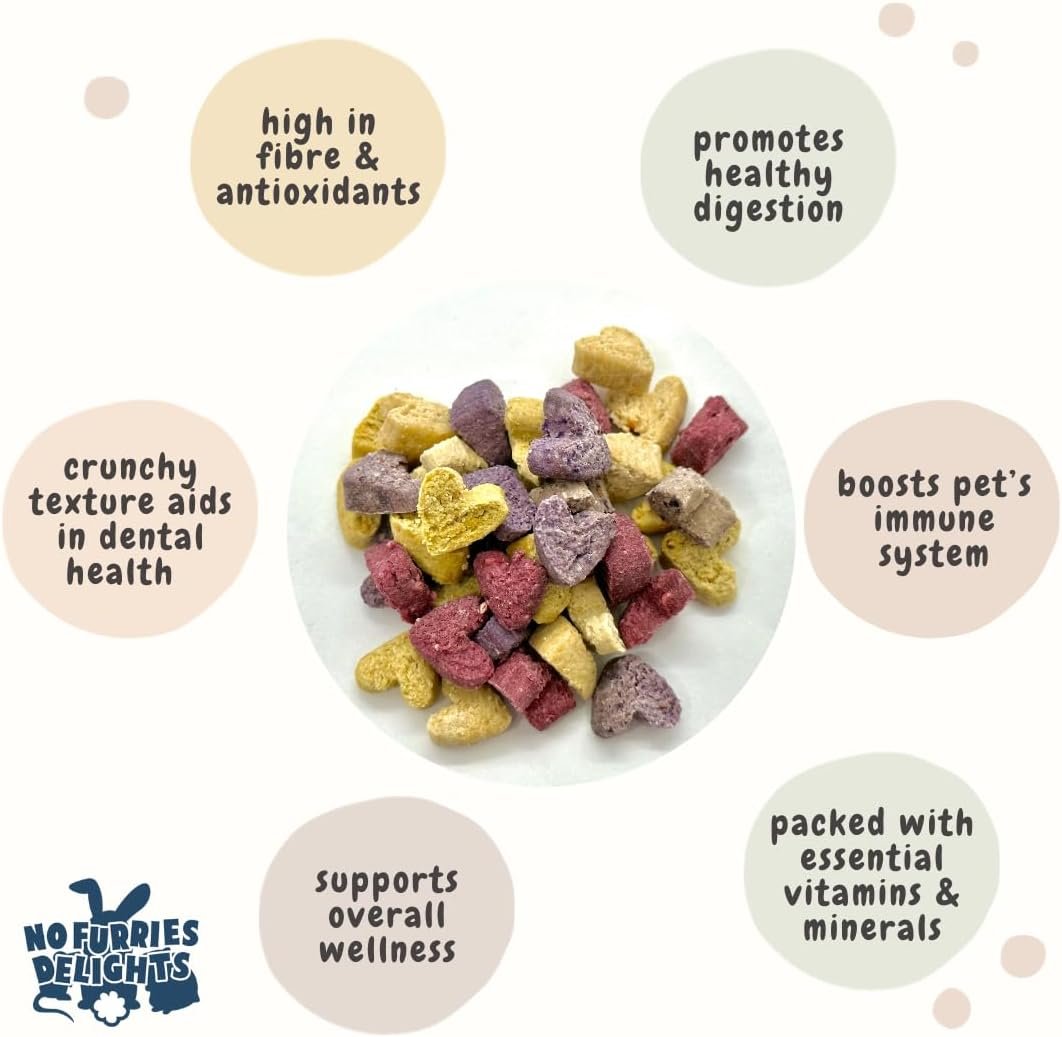 Treats, 100% All Natural Mini Bites for Rabbit Hamster Guinea Pig Chinchilla Pet Rat Mice Gerbil Bird, Healthy Enrichment Bonding Rewarding Training (Lucky Variety Pack 50g) - Image 4