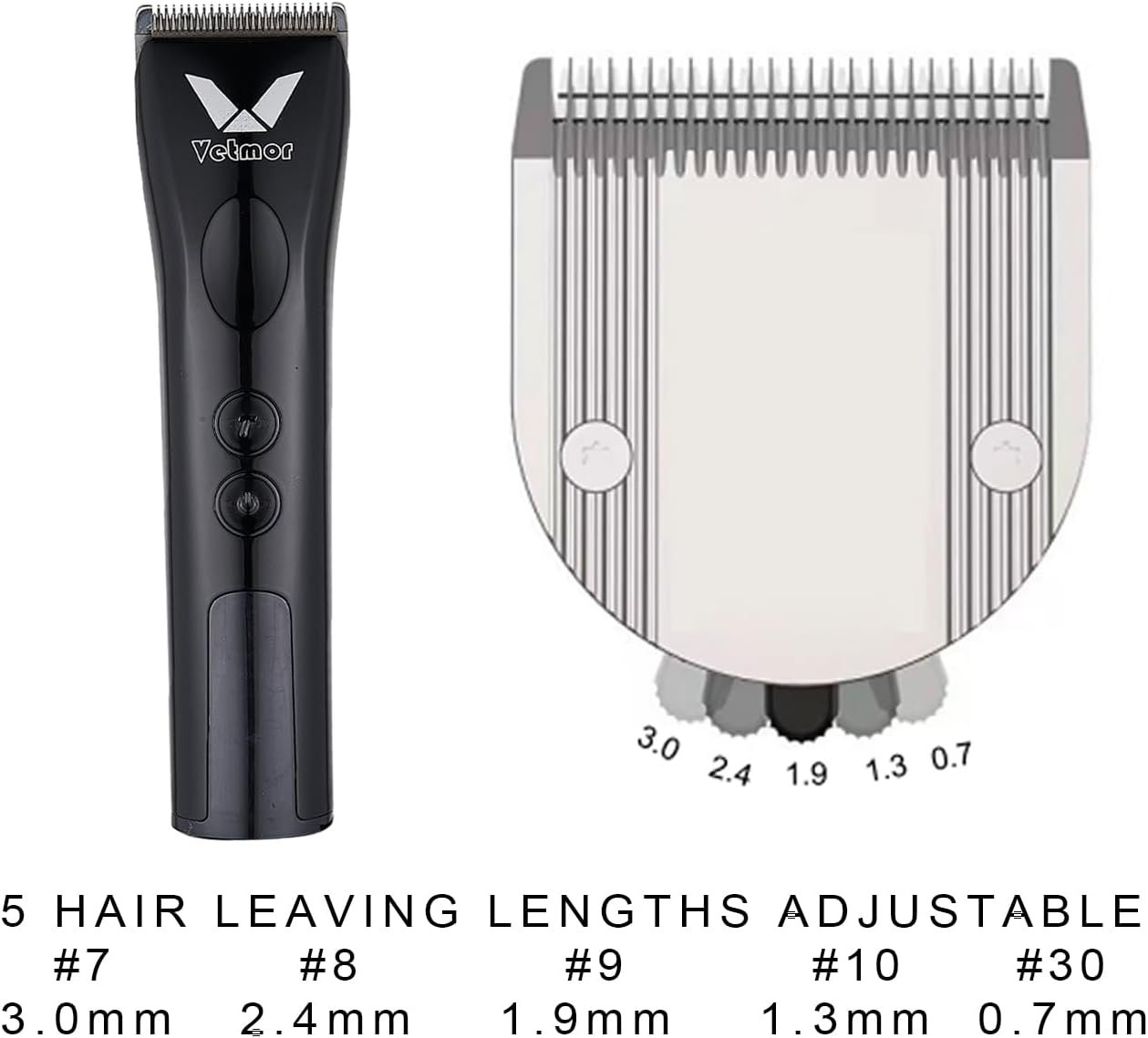 Professional Animal Pet Dog Cat and Horse Cordless Hair Clipper Grooming Kit with 5 in 1 Blade - Image 5