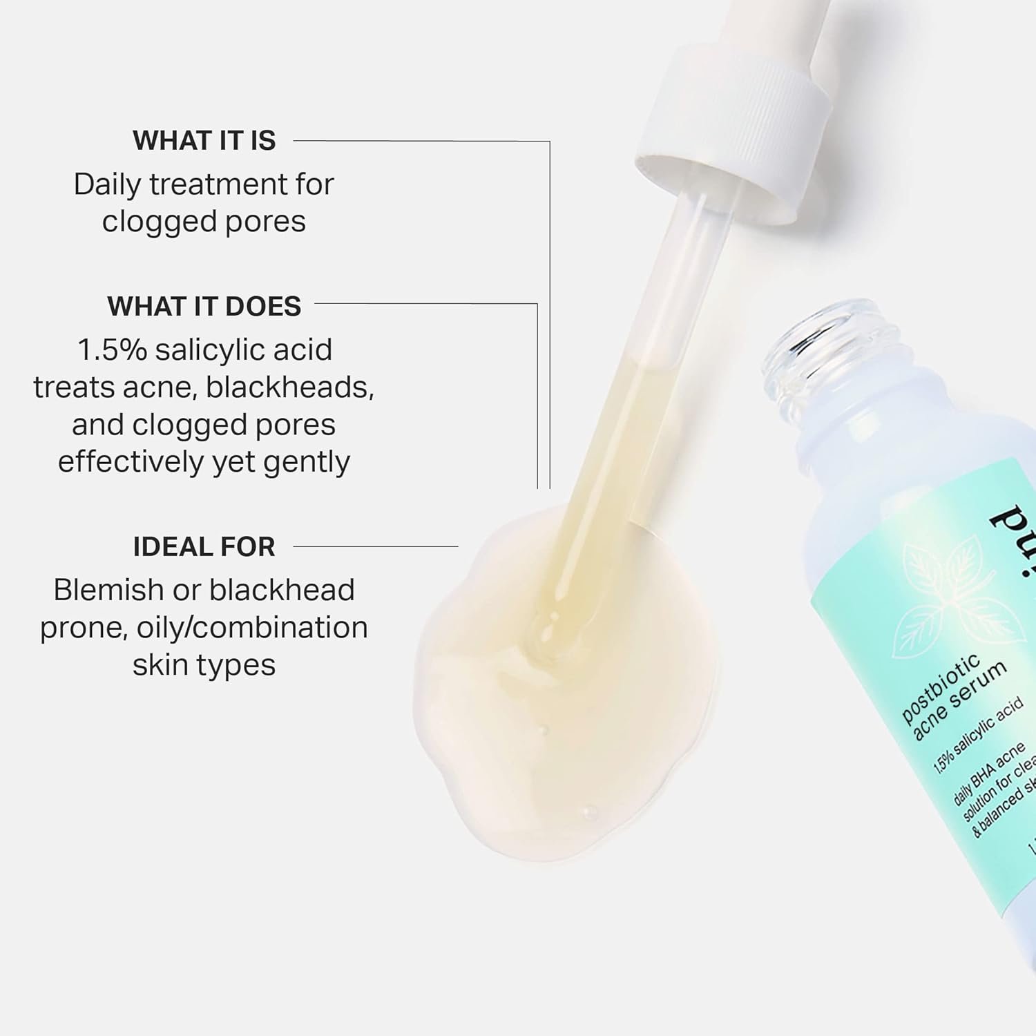 Cocokind Postbiotic Acne Serum, Salicylic Acid Serum and BHA Liquid Exfoliant - Exfoliating, Brightening and Hydrating Serum - Image 3