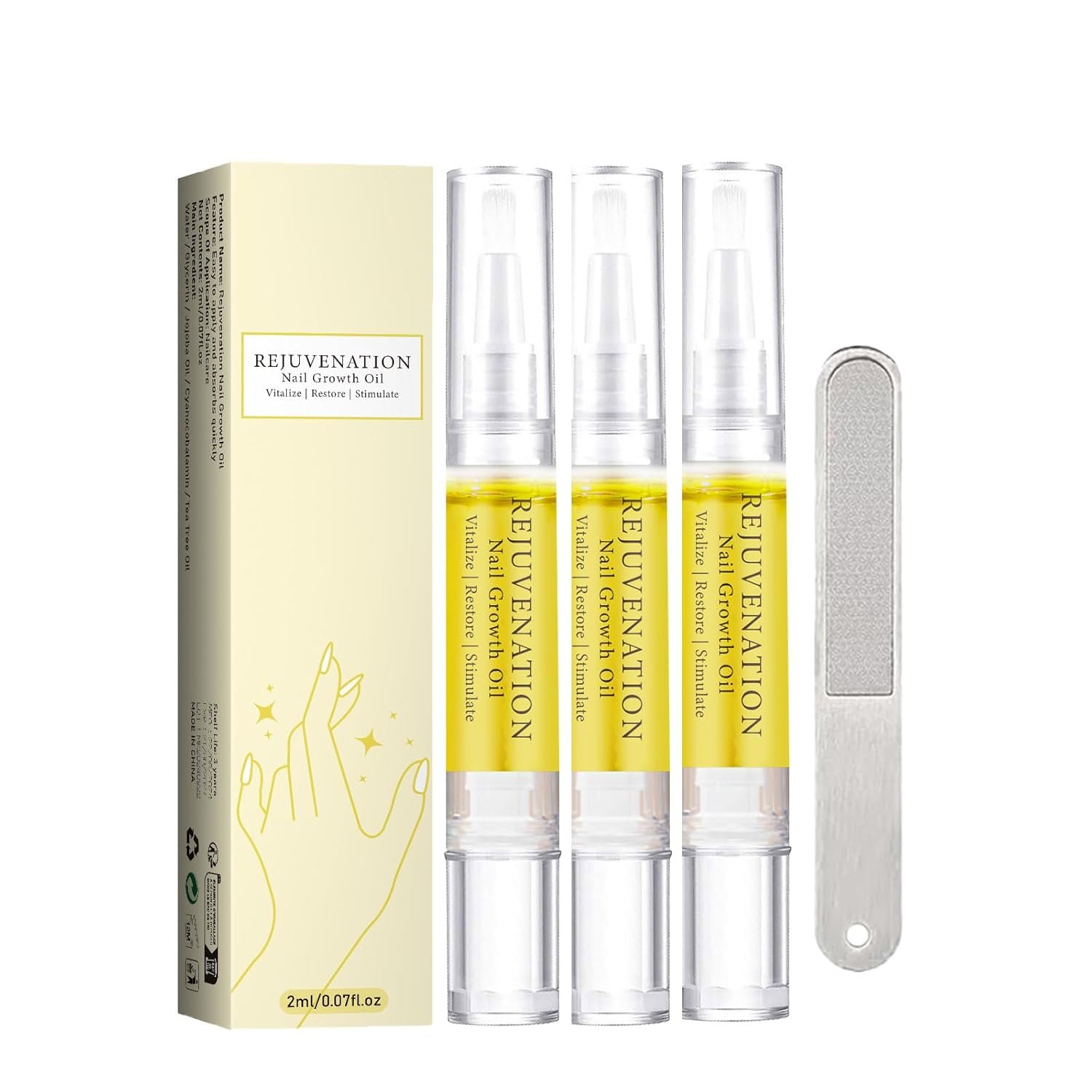 3PCS Rejuvenation Nail Growth Oil - Nail Growth Oil with Nail File - Nail Oil for Growth And Strength Nail Repair - Image 2