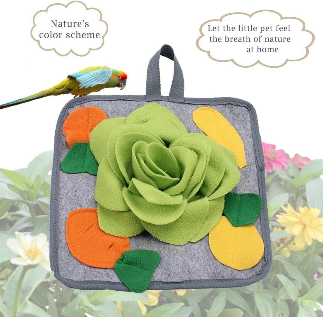 Abizoo Rabbit Toy Multifunction Foraging Mat,Polar Fleece11.8''x11.8'' Machine Washable Snuffle Mat Pad Interactive Fun Consume Energy for Chinchillas Guinea Pig Cage Accessories Bunny Treats Toys - Image 3