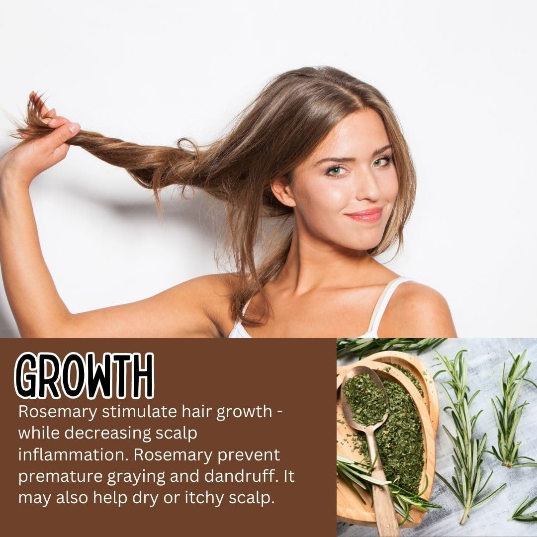Rice Water For Hair Growth - Hair & Scalp Treatment, Rosemary Water Spray For Hair Growth, Infused with Biotin, Vegan Non-Greasy Spray Naturally Thicker hair. (Rosemary + Lemongrass, 4 OUNCES) - Image 6