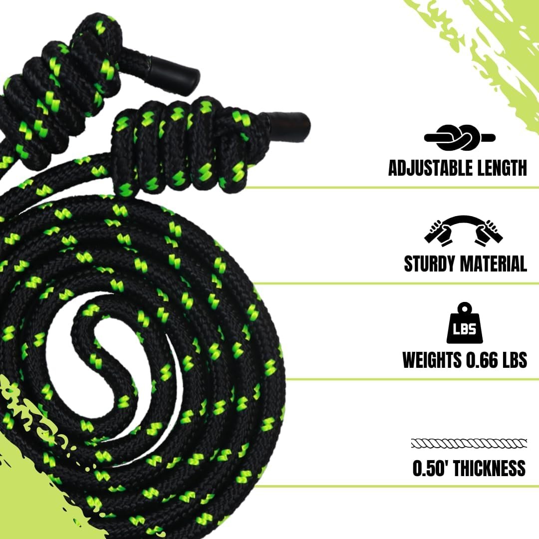 Flow Rope Exercise Jump Ropes for Home Gym Cardio - Jump Rope for Fitness for Men & Women - Boxing & MMA Full Body Workout - Image 6